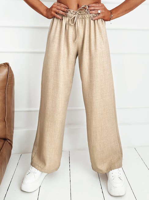 Spodnie damskie wide leg MADDIE ciemnobeżowe Dstreet UY1833