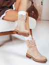 Botki damskie zamszowe beżowe Dstreet ZY1282