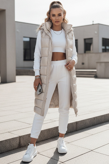 Kamizelka pikowana damska GANTINI biała Dstreet TY5488