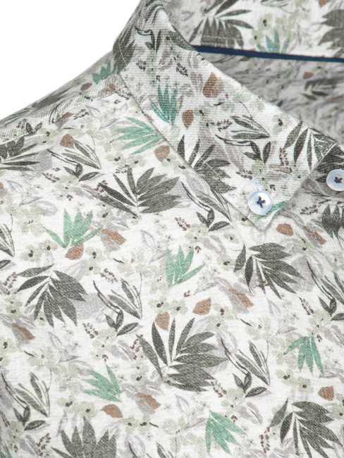 Koszula męska w kwiaty biała Dstreet DX2633