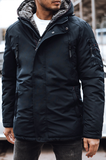 Kurtka męska zimowa z kapturem granatowa Dstreet TX5089