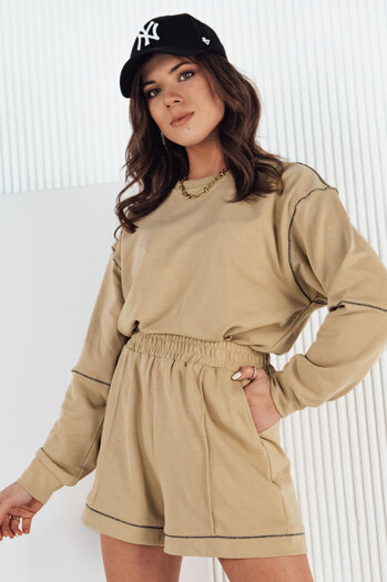 Komplet damski dresowy PULGAR beżowy Dstreet AY1012