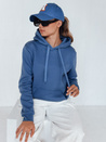 Bluza damska BASIC z kapturem niebieski BY1395