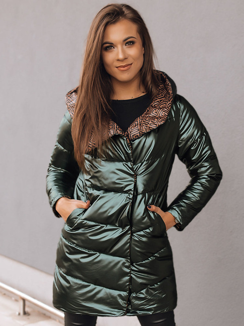 Kurtka przejściowa damska dwustronna DELSY LONG zielona Dstreet TY3480