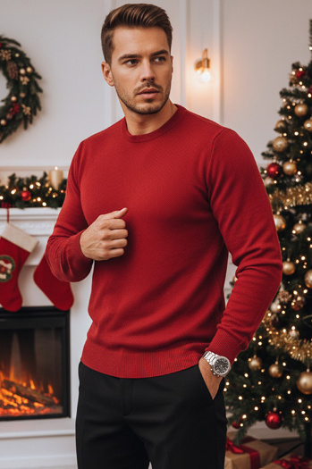 Sweter męski klasyczny bordowy Dstreet WX1933z