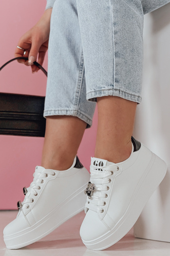 Sneakersy damskie na platformie SOLICIA czarne Dstreet ZY0873