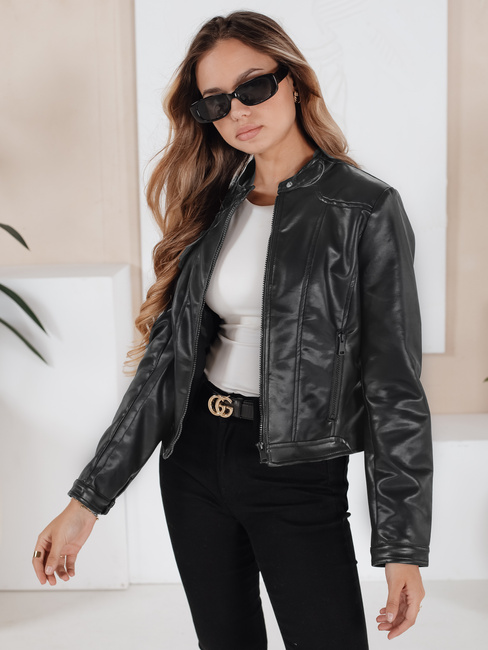 Kurtka skórzana damska ramoneska czarna Dstreet TY5205
