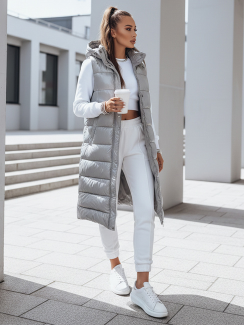 Kamizelka pikowana damska GANTINI srebrna Dstreet TY3744