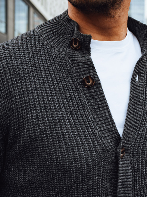 Sweter męski kardigan ciemnoszary Dstreet WX2345