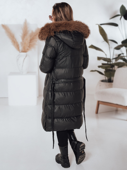 Kurtka zimowa damska pikowana z futerkiem STYLEBELLA czarna Dstreet TY5010