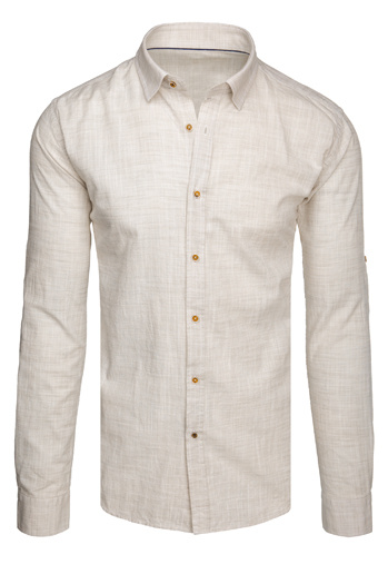 Koszula męska casualowa beżowa Dstreet DX2652