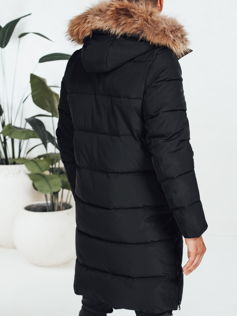 Męska kurtka zimowa pikowana czarna TX5074