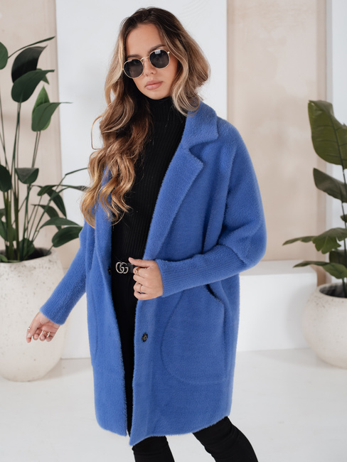 Płaszcz damski alpaka RITA II niebieski Dstreet NY0627