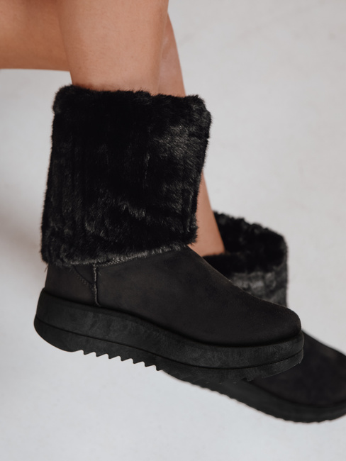 Śniegowce damskie zamszowe czarne Dstreet ZY1279