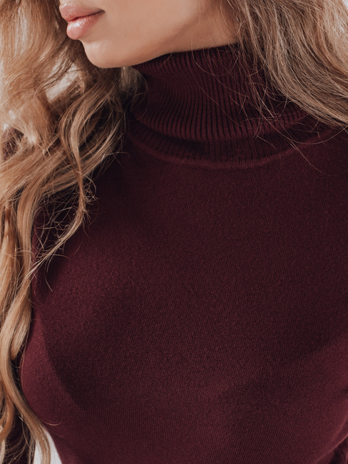  Damski sweter z golfem VANORIA bordow Dstreet MY2490