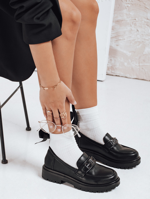 Mokasyny damskie czarne Dstreet ZY1127