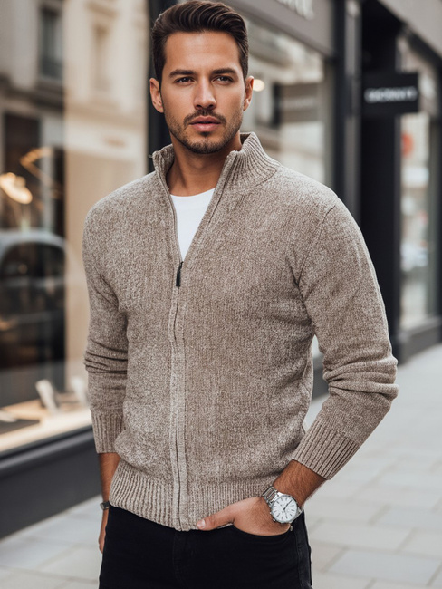 Sweter męski rozpinany beżowy Dstreet WX2228