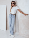 Jeansy damskie z wysokim stanem wide leg jasnoniebieskie Dstreet UY2786