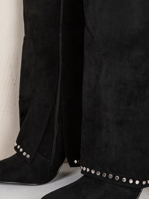 Kozaki damskie zamszowe czarne Dstreet ZY1330