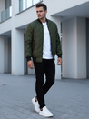 Kurtka męska pikowana bomber jacket zielona TX2216