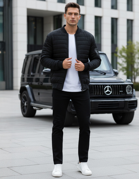 Kurtka męska pikowana bomber jacket czarna TX2213