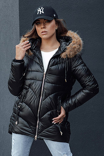 Kurtka zimowa damska z kapturem WINTERCHIC czarna Dstreet TY4455