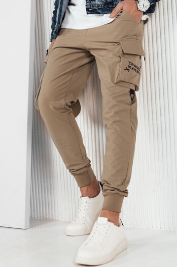 Spodnie męskie bojówki beżowe Dstreet UX4163