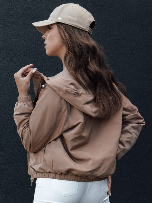 Kurtka przejściowa damska z kapturem BELIJ kamelowa Dstreet TY4472