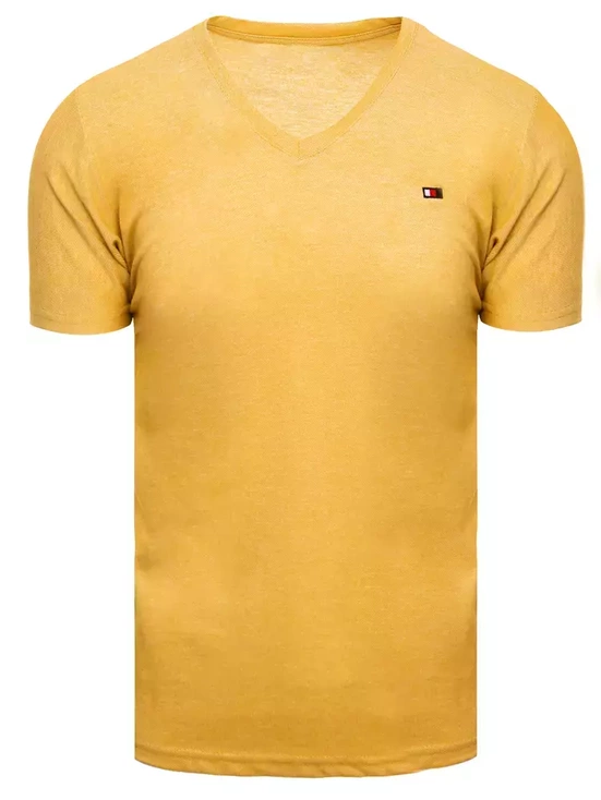 T-shirt męski basic musztardowy Dstreet RX4998