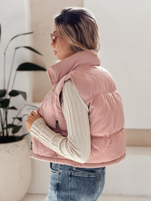 Kamizelka damska pikowana różowa Dstreet TY5199