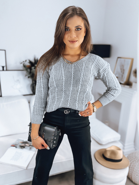 Sweter damski WELLMA jasnoszary Dstreet MY1771