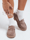 Mokasyny damskie zamszowe beżowe Dstreet ZY1128