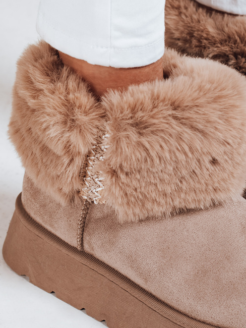 Śniegowce damskie z futerkiem beżowe Dstreet ZY1056