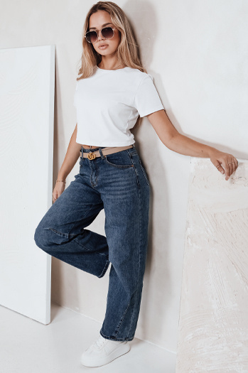 Jeansy damskie szerokie wide leg niebieskie Dstreet UY2749