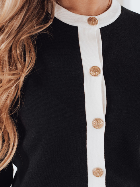 Damski sweter rozpinany czarny CHICLINE Dstreet MY2558