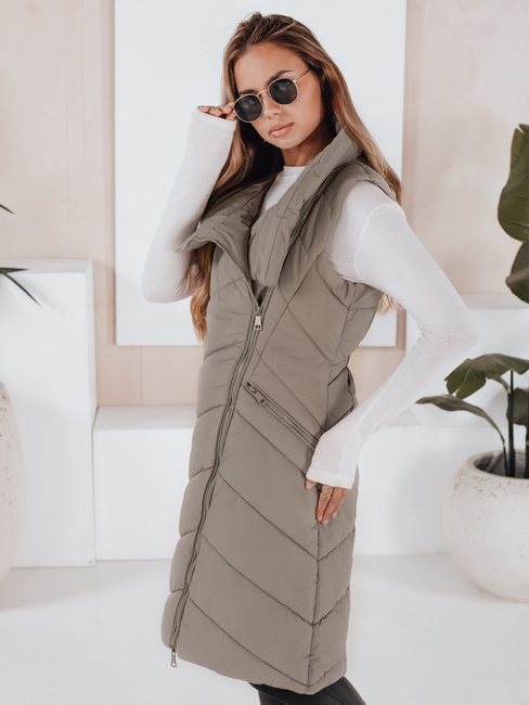 Kamizelka damska pikowana SERKIS zielona Dstreet TY3279