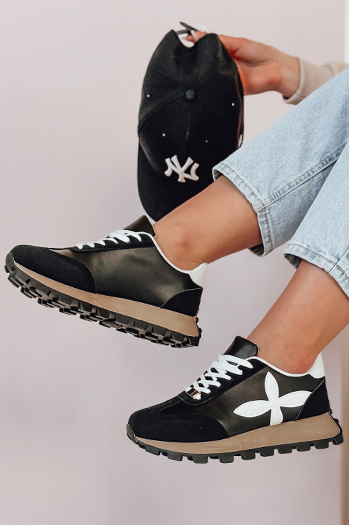 Sportowe sneakersy damskie FLEXIMOT czarne Dstreet ZY0906