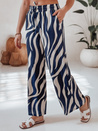 Spodnie damskie wide leg w paski ZEBRAVIBE granatowo-beżowe Dstreet UY2654
