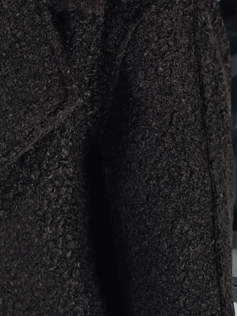 Długi płaszcz damski typu baranek czarny Dstreet NY0754z