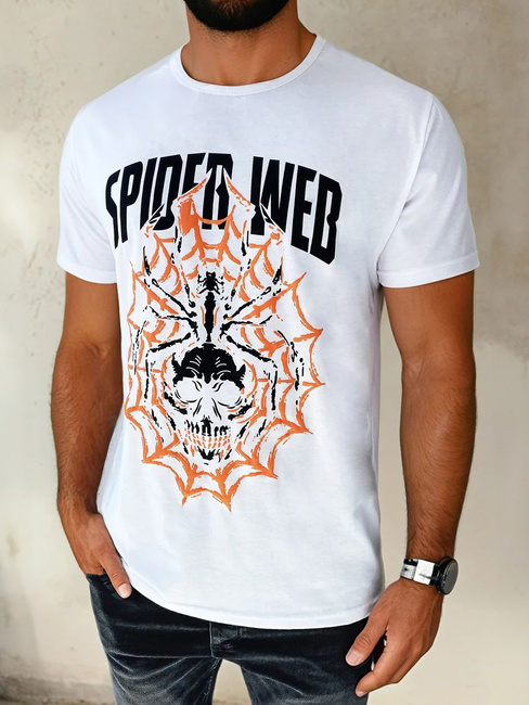 T-shirt męski z nadrukiem biały Dstreet RX5263