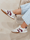 Sneakersy damskie beżowo-bordowe Dstreet ZY0779