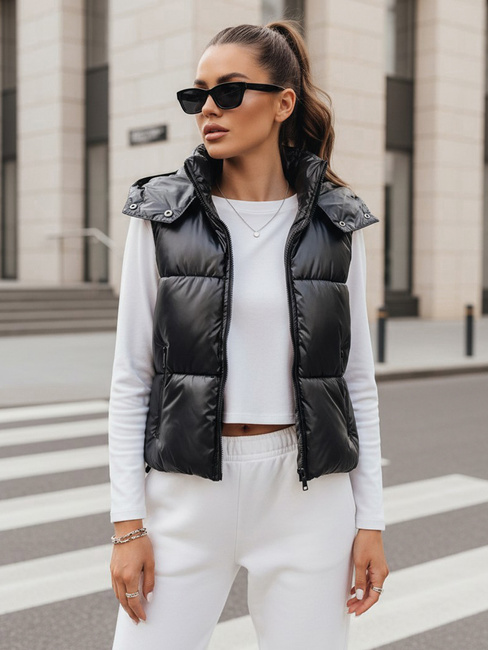 Kamizelka damska pikowana OSHE czarna Dstreet TY3706