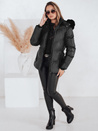 Kurtka damska zimowa pikowana z kapturem LOVELINA czarna Dstreet TY4981