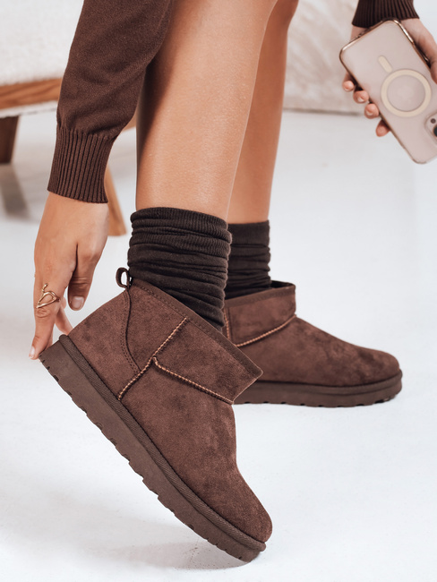 Śniegowce damskie zamszowe brązowe Dstreet ZY1041