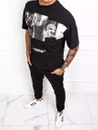 T-shirt męski z nadrukiem czarny Dstreet RX4845