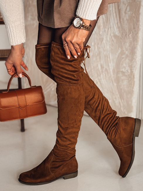 Kozaki damskie kamelowe Dstreet ZY0574