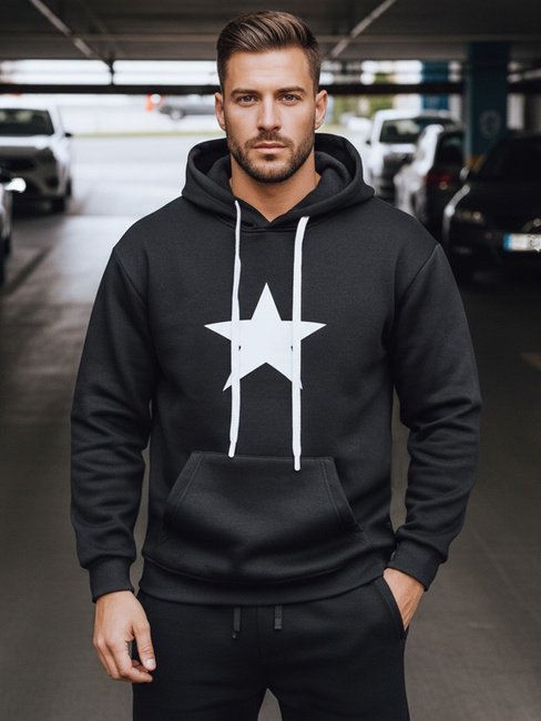 Bluza męska z kapturem czarna Dstreet BX5924