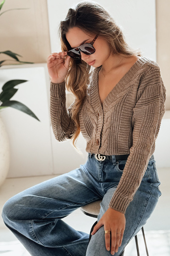 Sweter damski DESTANY beżowy Dstreet MY1738