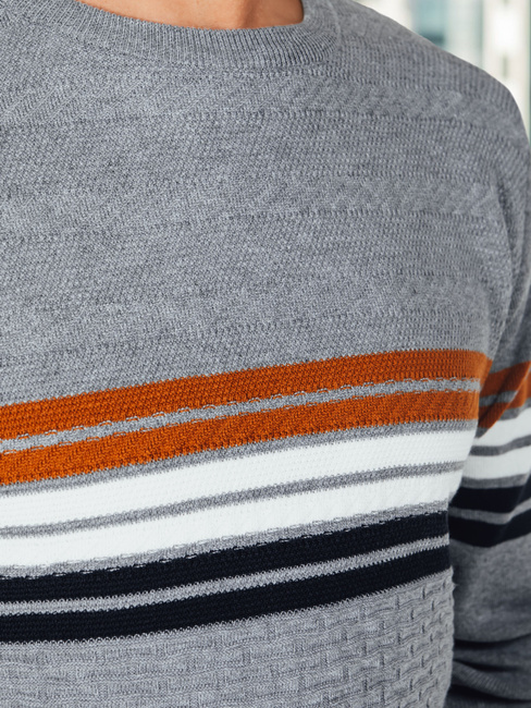 Sweter męski w paski szary Dstreet WX2324