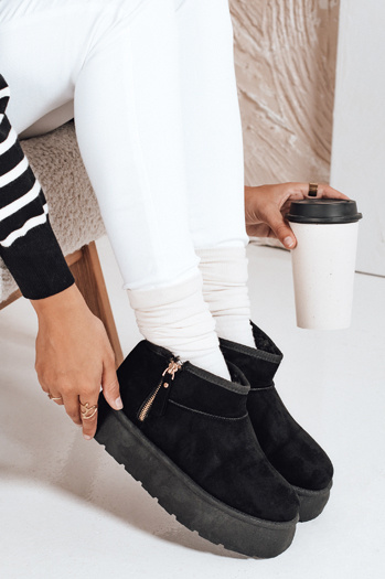 Śniegowce damskie na platformie czarne Dstreet ZY1052